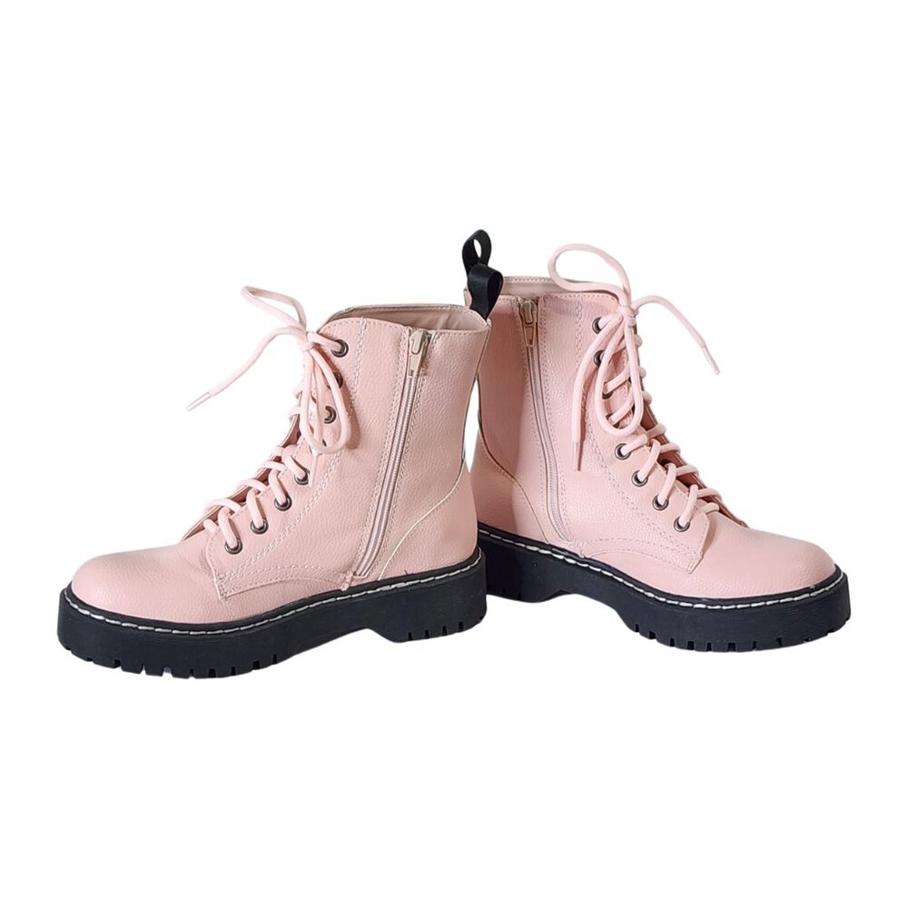 Pink Combat Boots by Mix No. 6   Size 6.5M   New  Never Worn - Picture 3 of 6